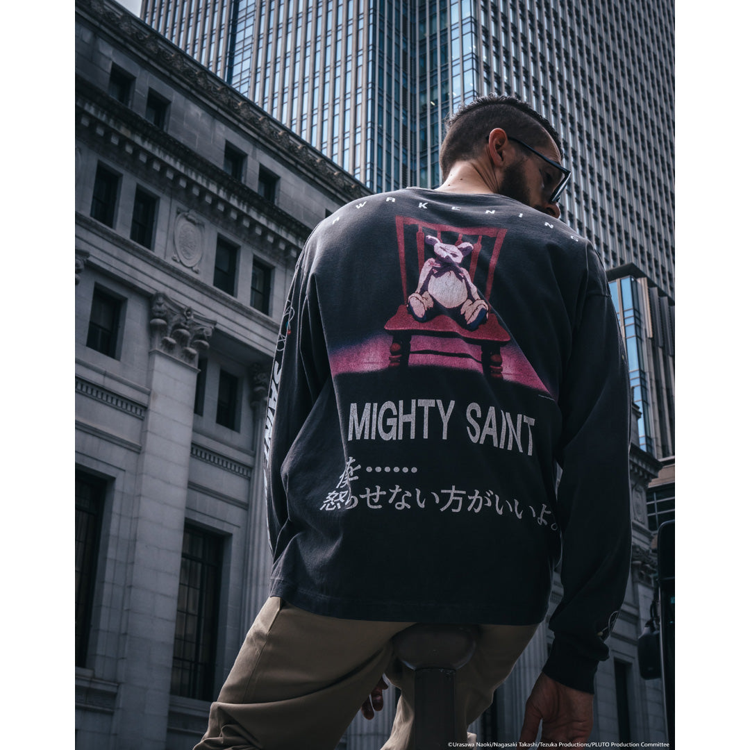 SAINT Mxxxxxx X PLUTO LS TEE PLUTO BLACK