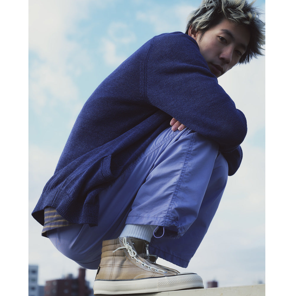 DWELLER TRAINER 2 HI COTTON TWILL OMBRE CHECK by Rafu