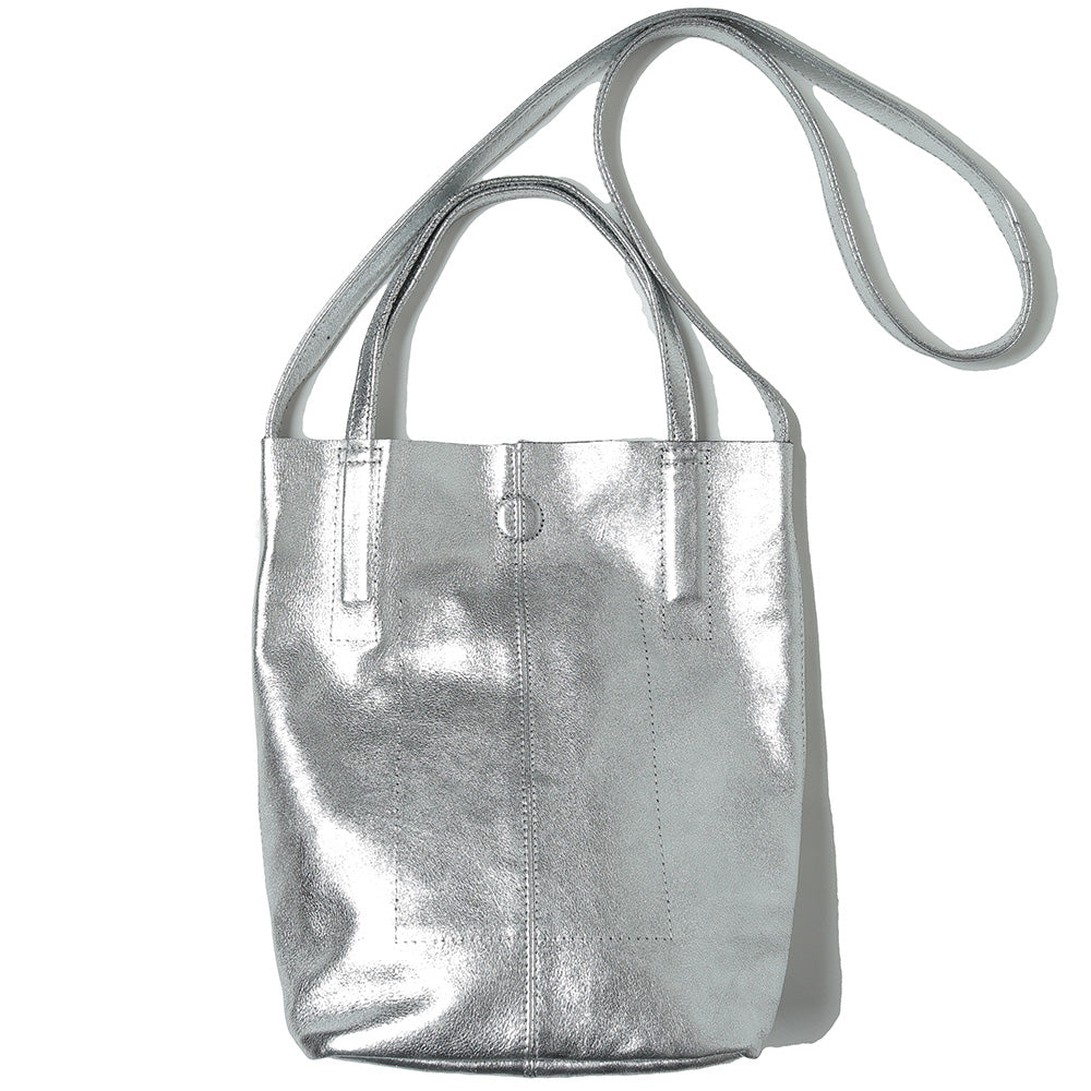 2WAY SMALL TOTE (S)(SILVER)