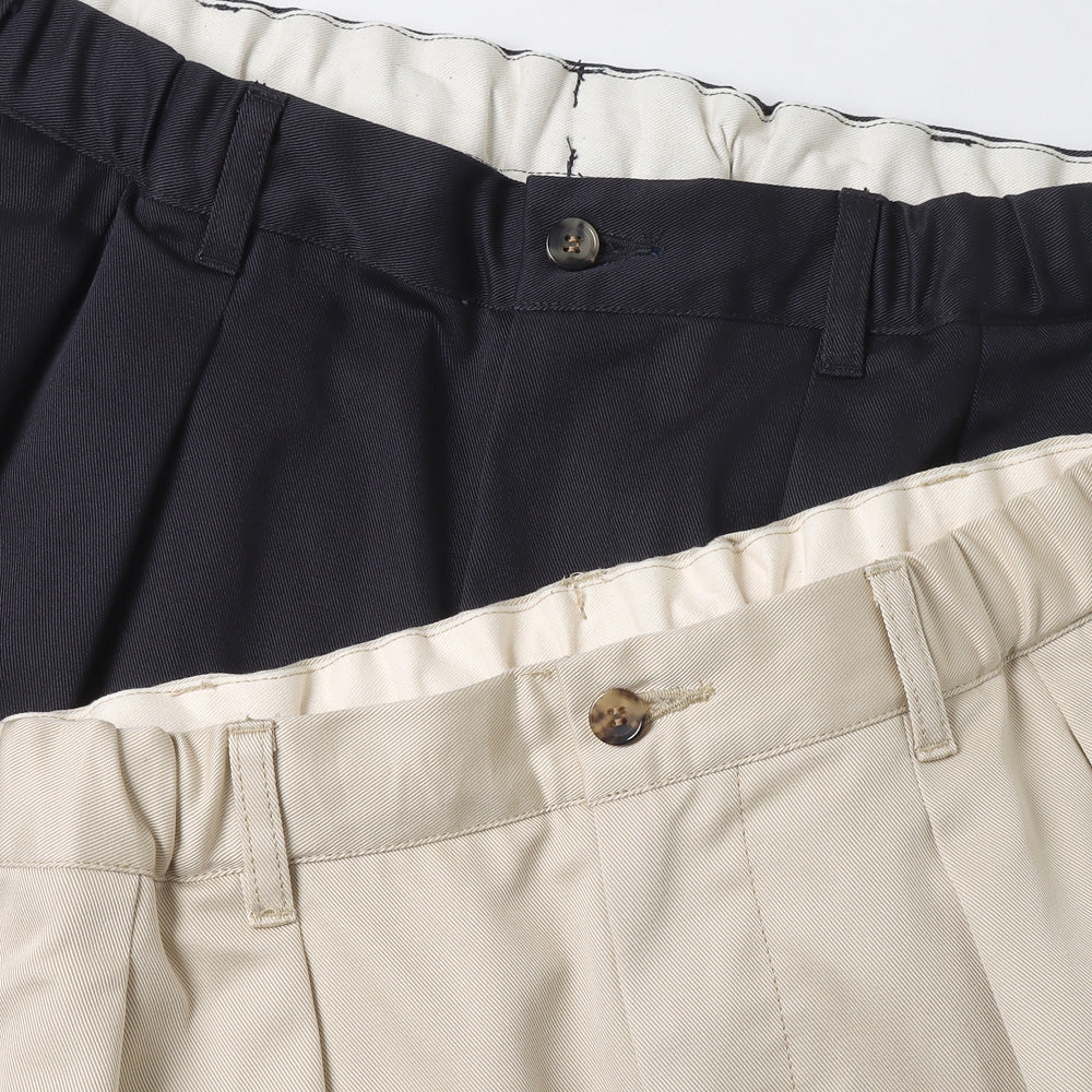 Cotton Chino Tuck Trousers