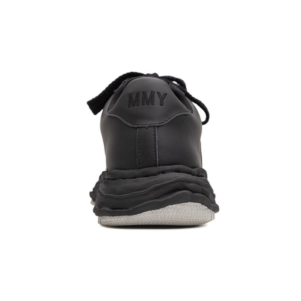 (WAYNE) OG Sole Leather Low-top Sneaker BLACKxBLACK