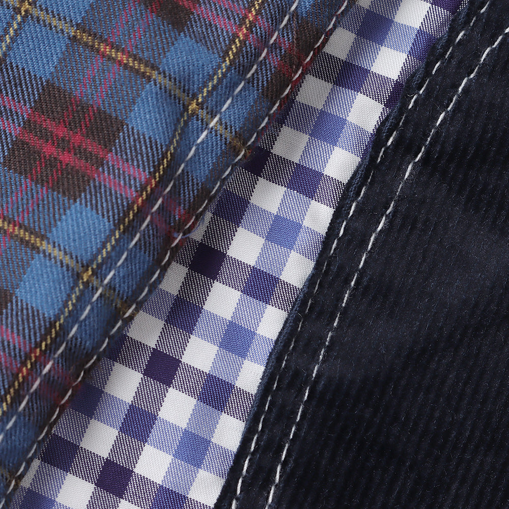 Cotton gingham check x cotton wool tartan check B006
