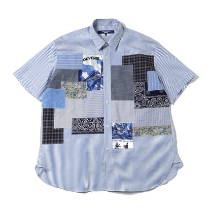 Cotton stripe x patchwork mix