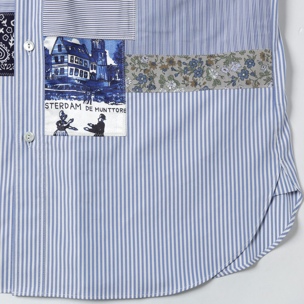 Cotton stripe x patchwork mix