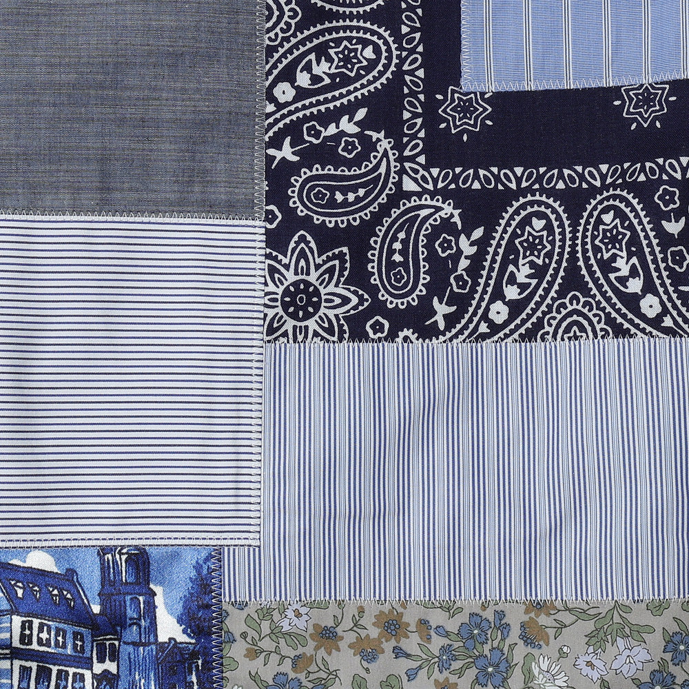 Cotton stripe x patchwork mix