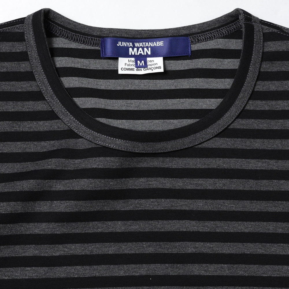 Cotton nylon jersey striped T016