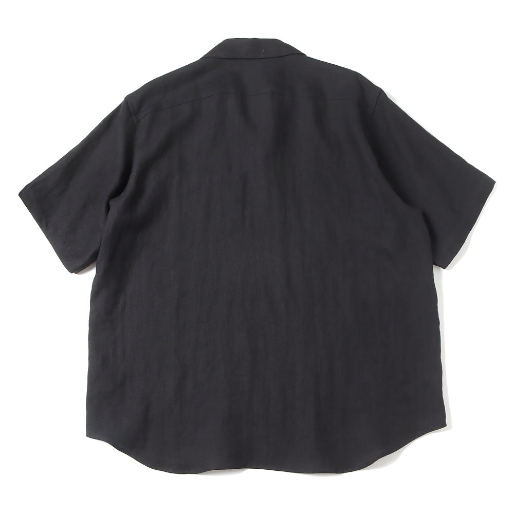 COMOLI 23SS カナパ半袖スキッパーシャツ ブラック サイズ3 新品