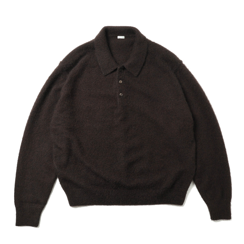 Brushed Cashmere Middle Gauge Polo Collar Sweater