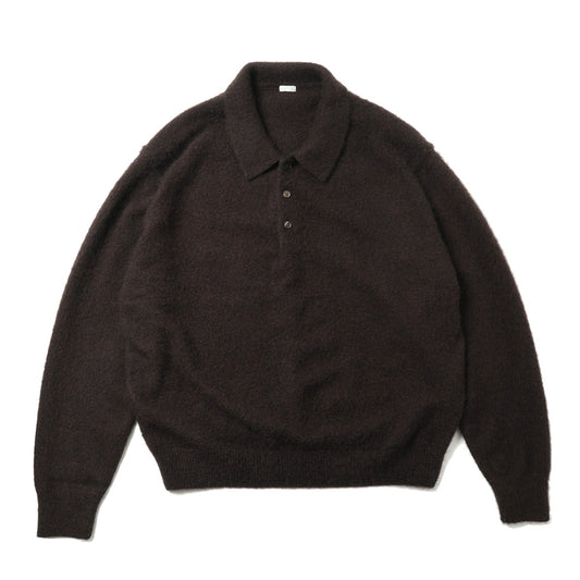 Brushed Cashmere Mid-Gauge Polo Collar Sweater 10/3 Pre-order