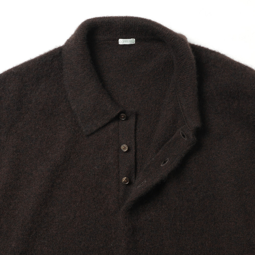 Brushed Cashmere Middle Gauge Polo Collar Sweater