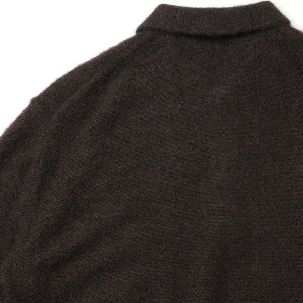 Brushed Cashmere Middle Gauge Polo Collar Sweater