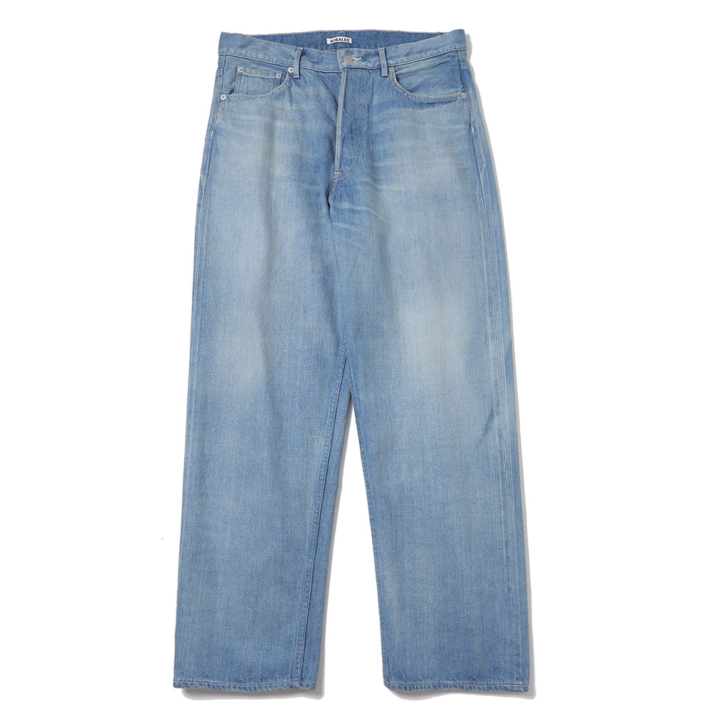 SELVEDGE FADED LIGHT DENIM WIDE PANTS