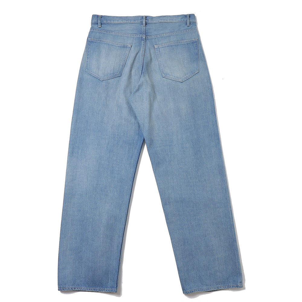 SELVEDGE FADED LIGHT DENIM WIDE PANTS