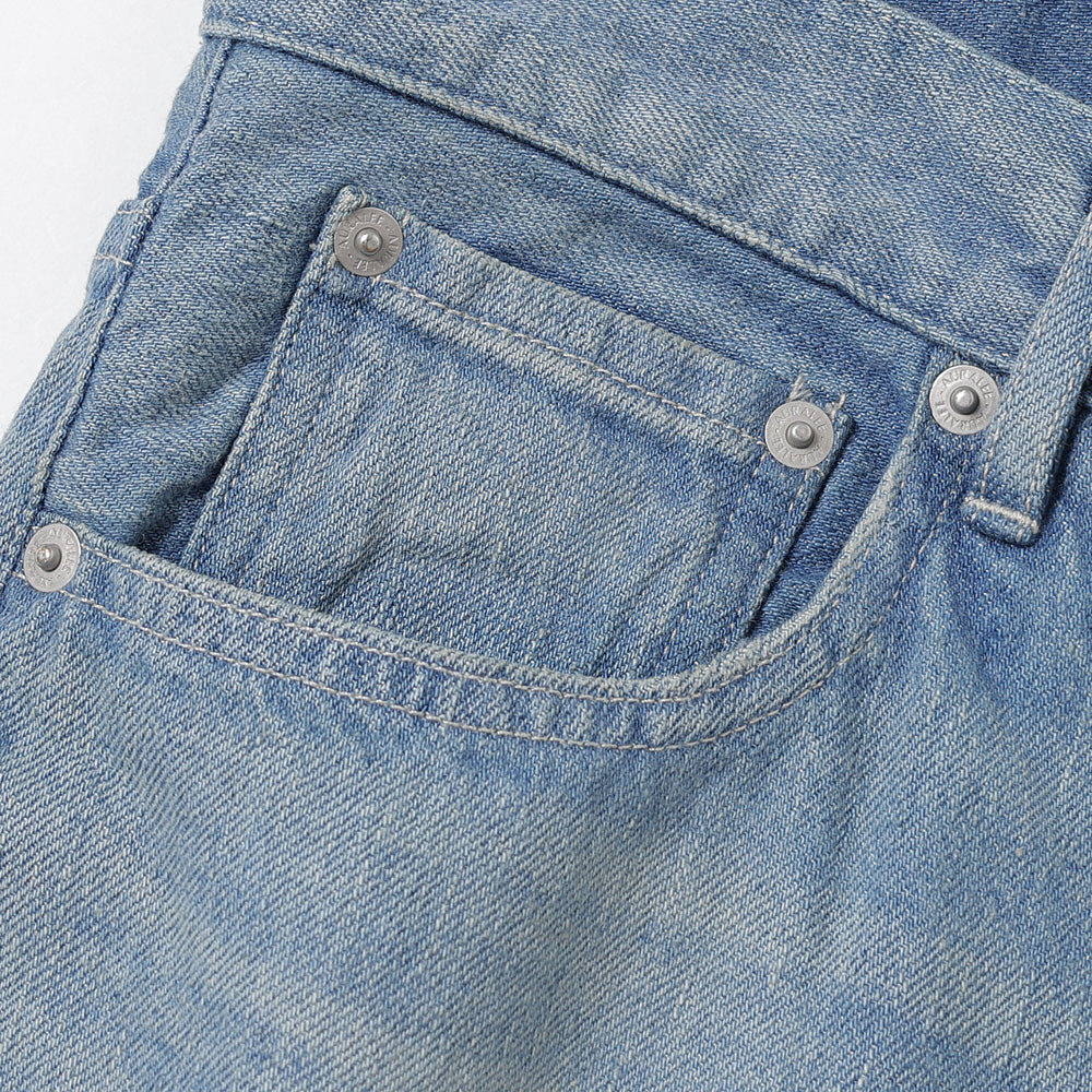 SELVEDGE FADED LIGHT DENIM WIDE PANTS