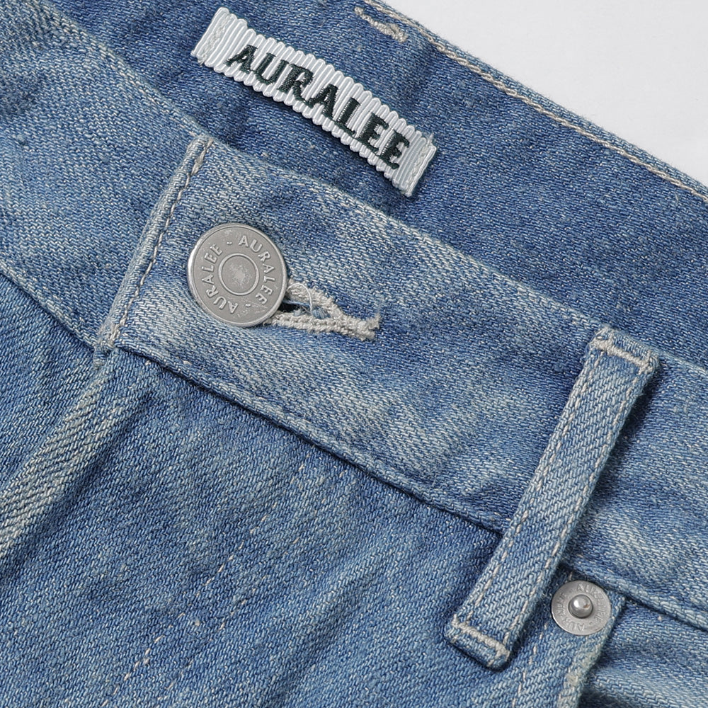 AURALEE＞SELVEDGE FADED LIGHT DENIM WIDE PANTS | MAKES