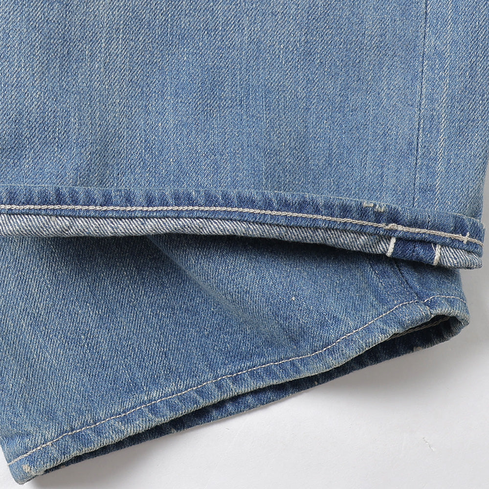 SELVEDGE FADED LIGHT DENIM WIDE PANTS