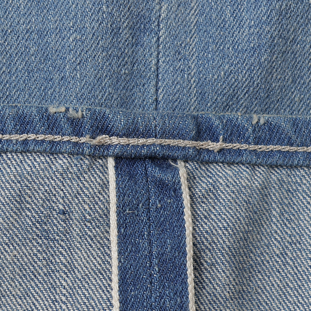 SELVEDGE FADED LIGHT DENIM WIDE PANTS