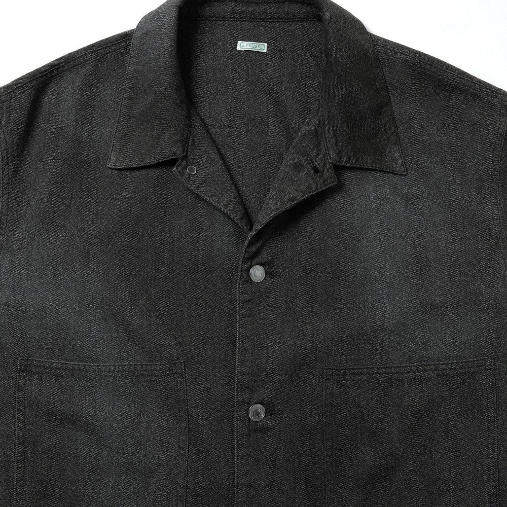Vintage Black Chambray Work Jacket