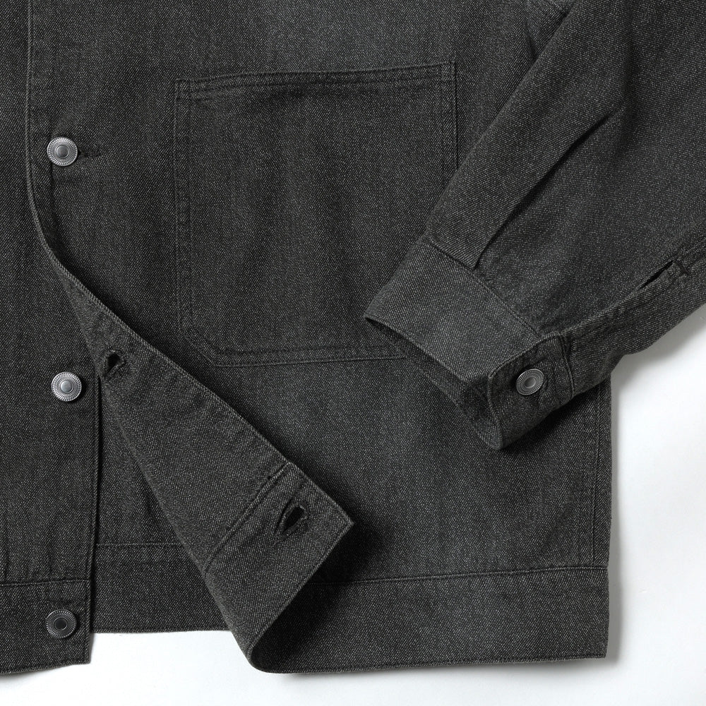 A.PRESSE Vintage Black Chambray Work Jacket 26SAP-01-47 (26SAP-01
