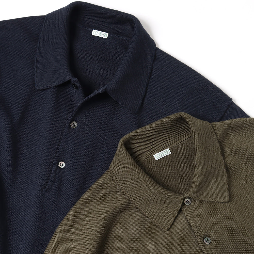 A.PRESSE (ア プレッセ) Cotton Knit S/S Polo Shirts 24SAP-03-09K 