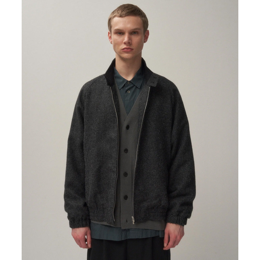 ALPACA HOUND TOOTH HARRINGTON JACKET