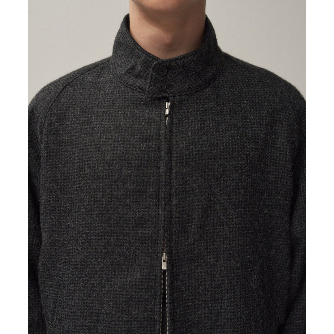ALPACA HOUND TOOTH HARRINGTON JACKET