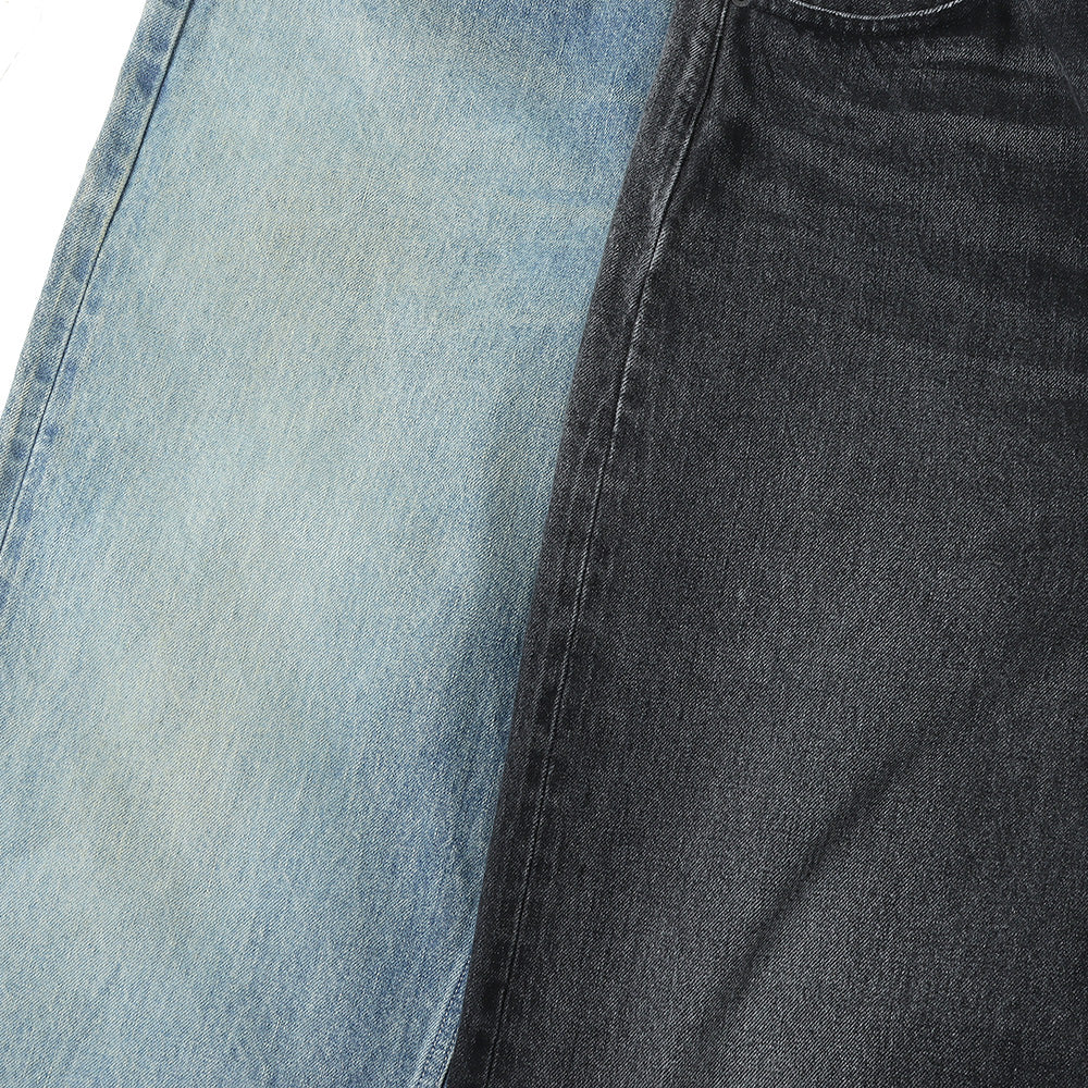 SELVEDGE FADED HEAVY DENIM WIDE PANTS