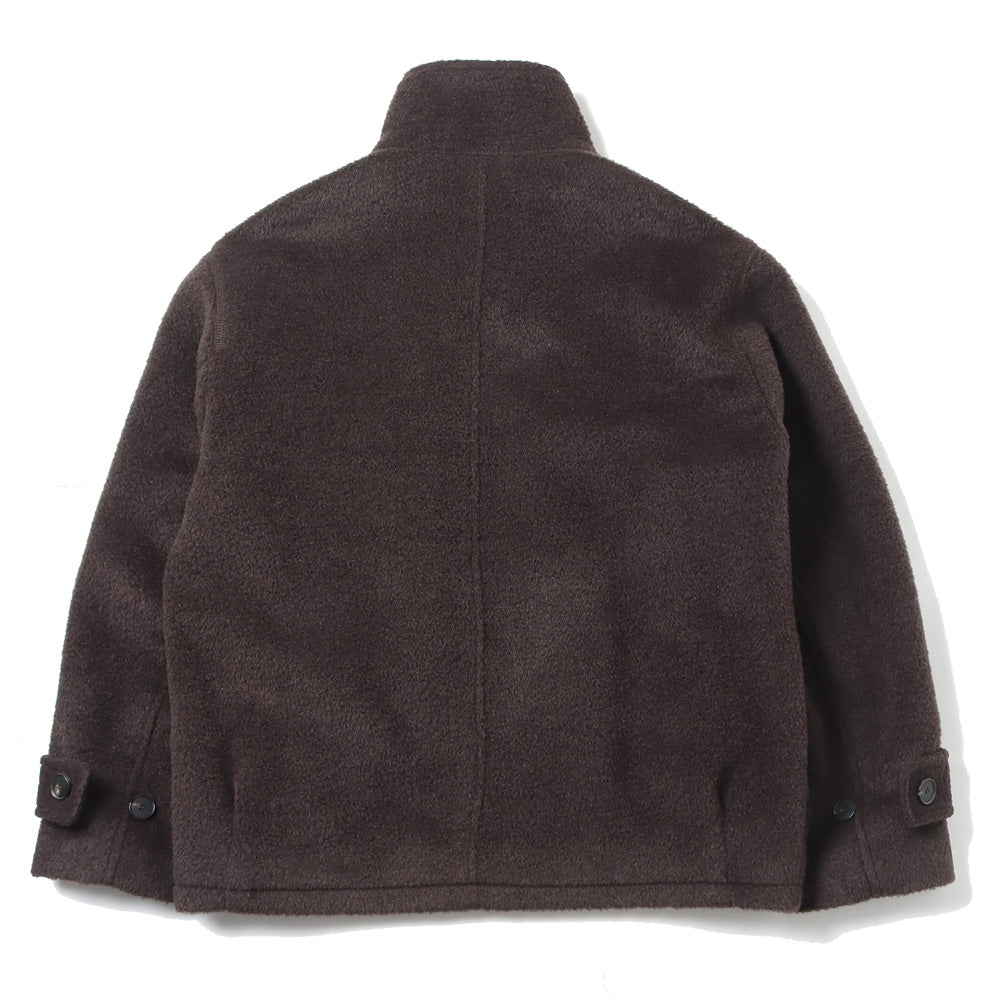 BRUSHED SURI ALPACA MOHAIR JACQUARD ZIP BLOUSON