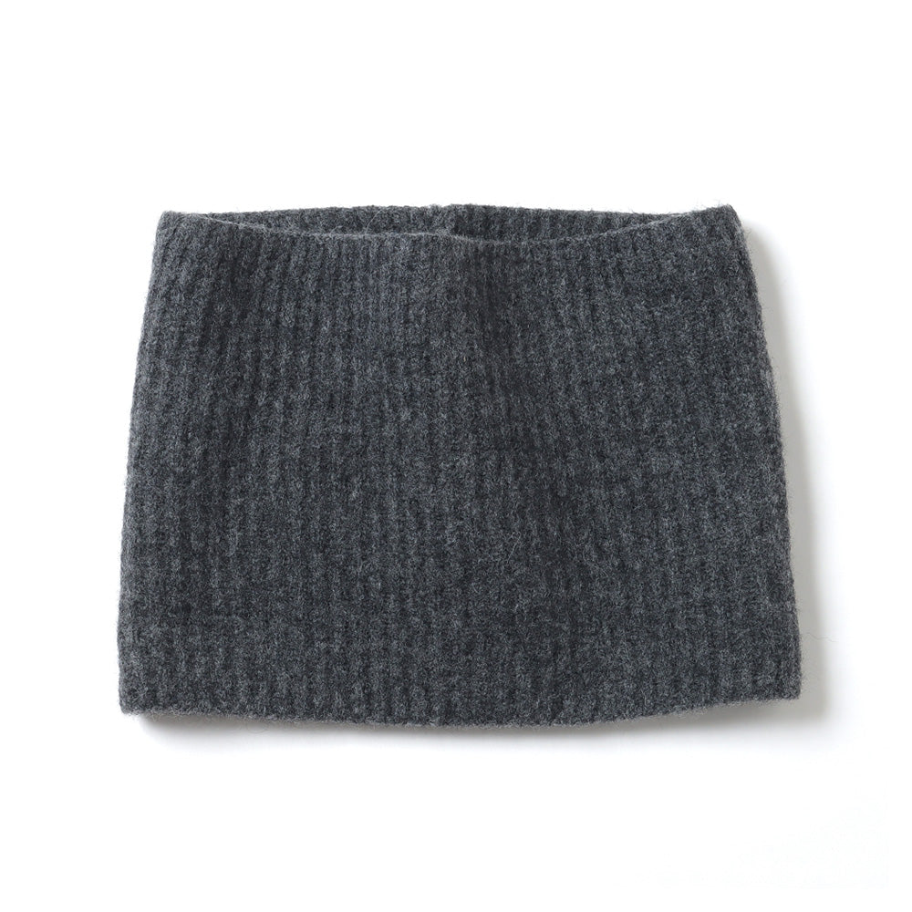 MILLED FRENCH MERINO RIB KNIT NECK WARMER