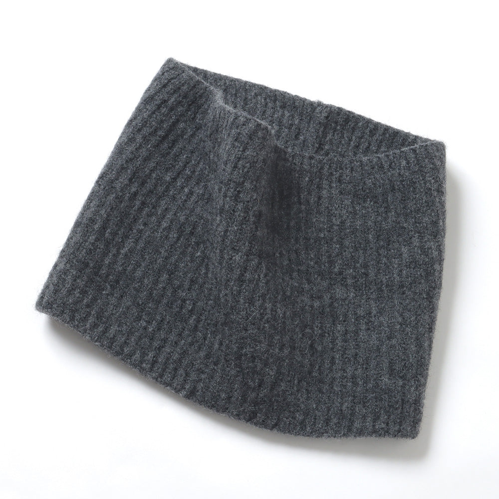 MILLED FRENCH MERINO RIB KNIT NECK WARMER