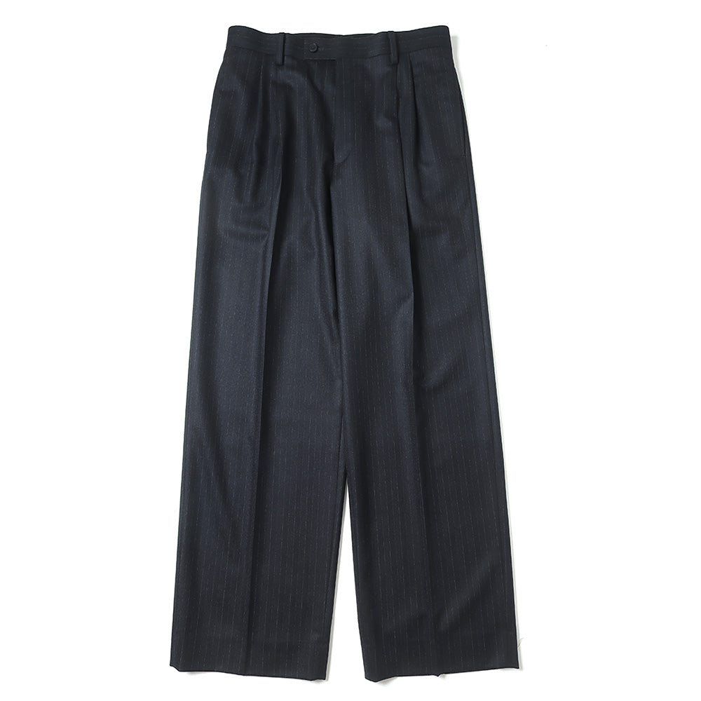 WOOL FULLING FLANNEL STRIPE SLACKS