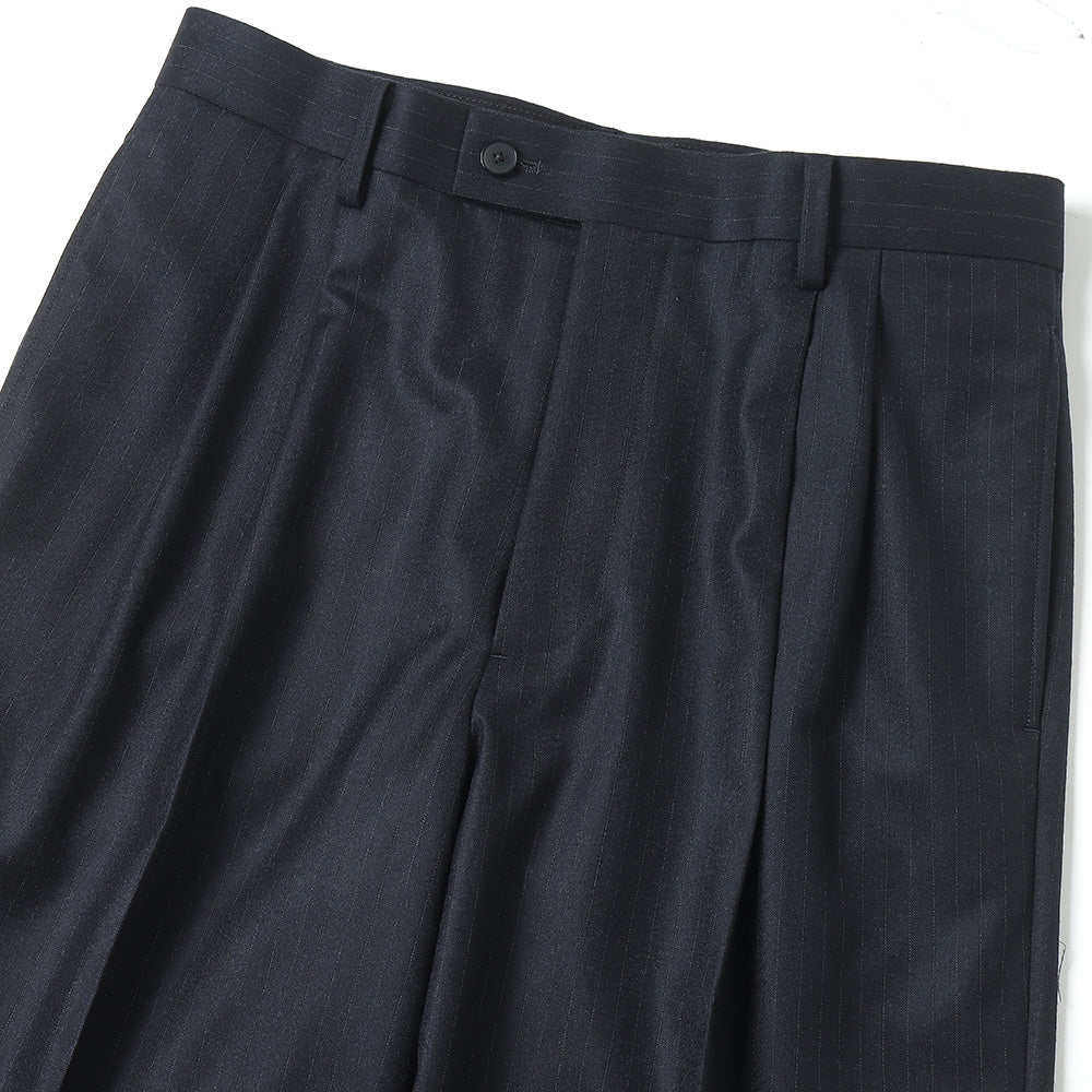 WOOL FULLING FLANNEL STRIPE SLACKS