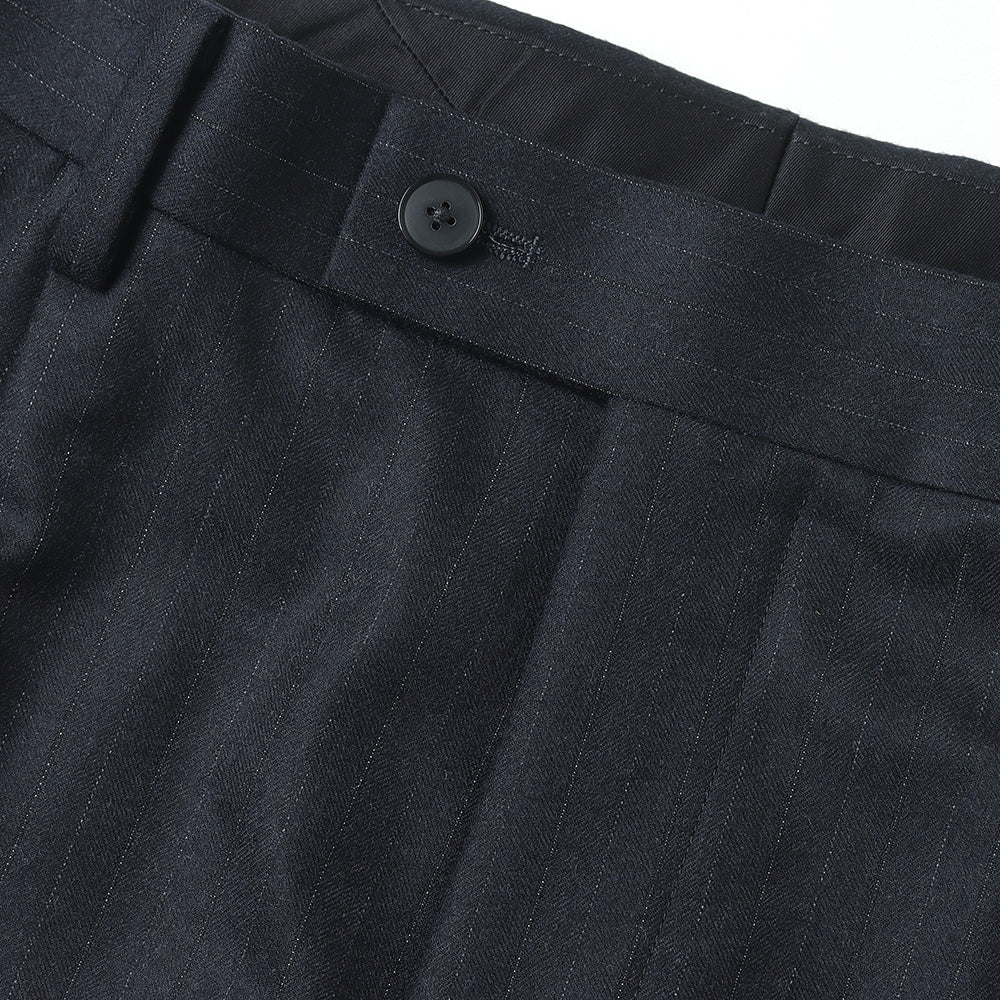 WOOL FULLING FLANNEL STRIPE SLACKS