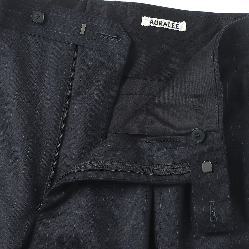 WOOL FULLING FLANNEL STRIPE SLACKS