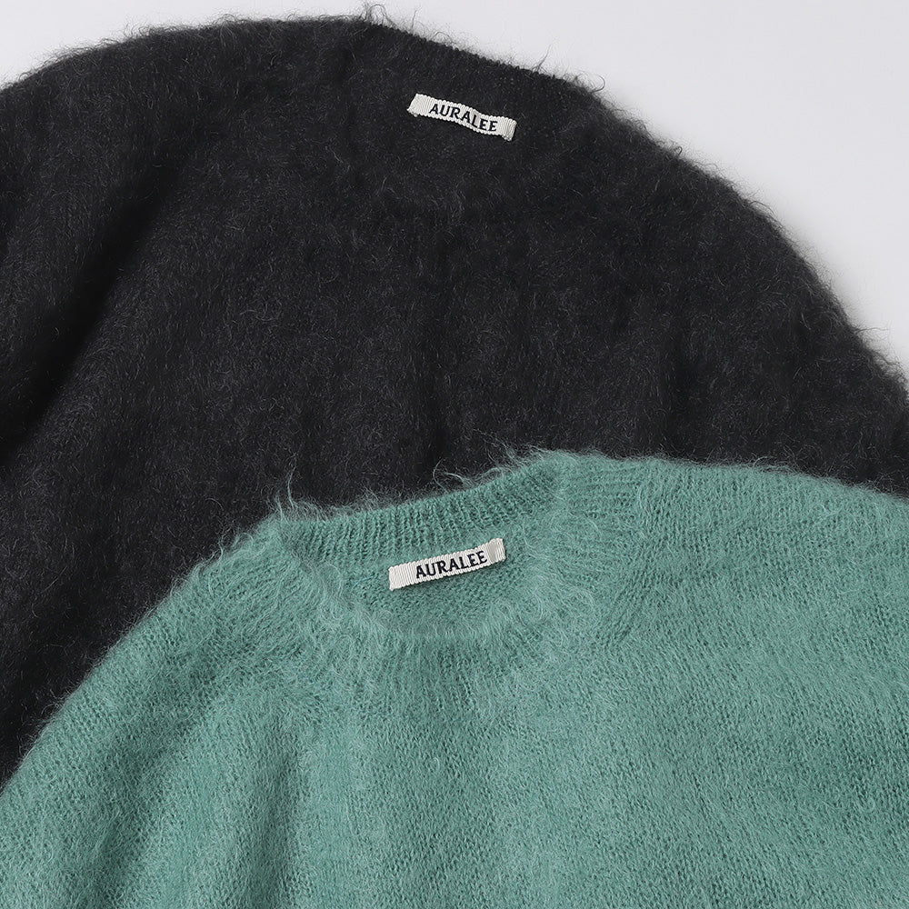 BRUSHED SUPER KID MOHAIR KNIT P/O