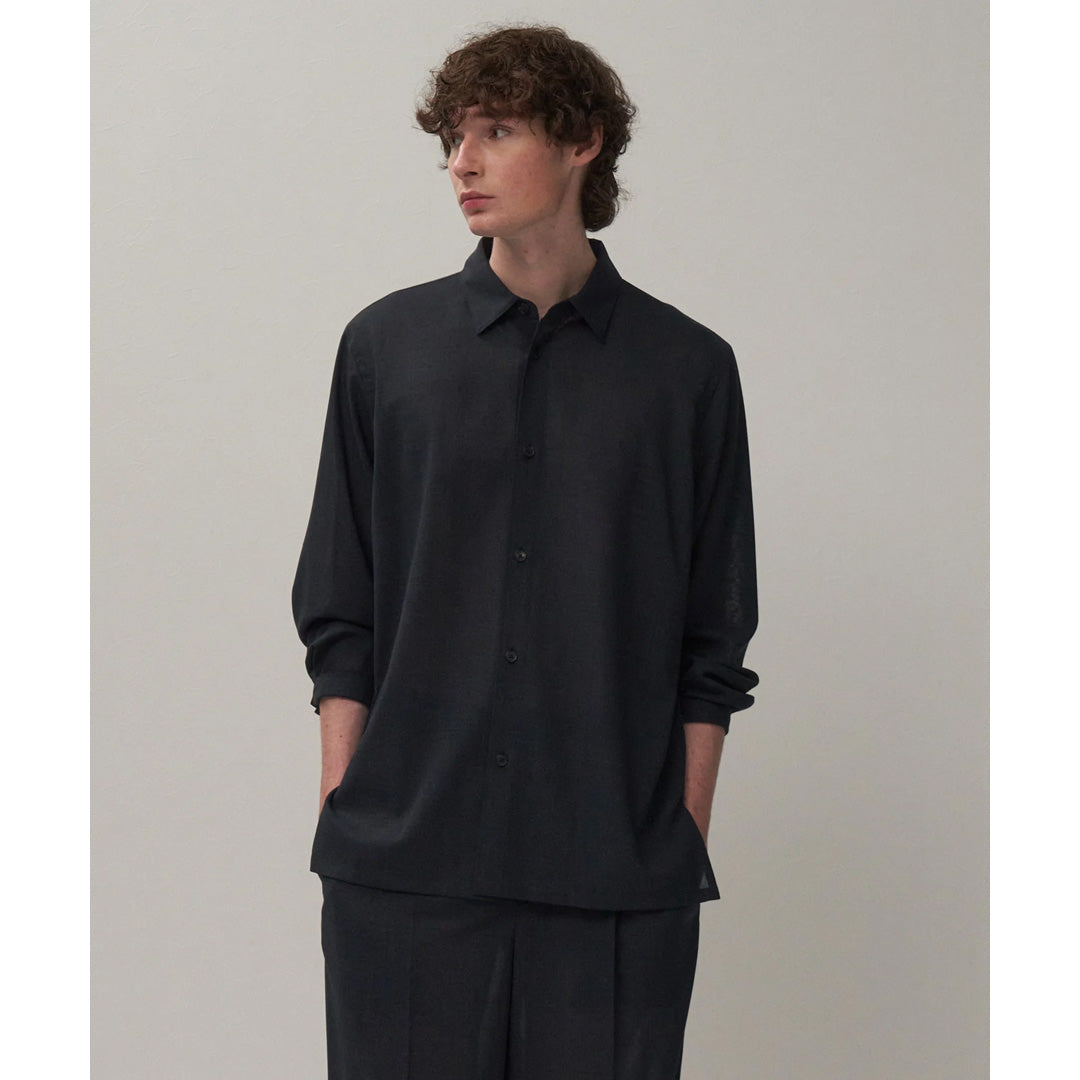 TWIST WOOL GAUZE LOOSE FIT SHIRT