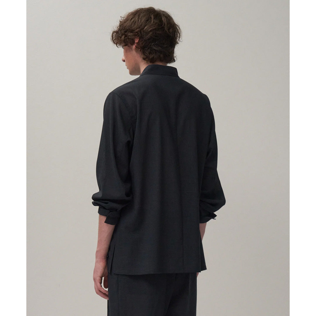 ATON) TWIST WOOL GAUZE LOOSE FIT SHIRT (BLAGLM0300) | ATON