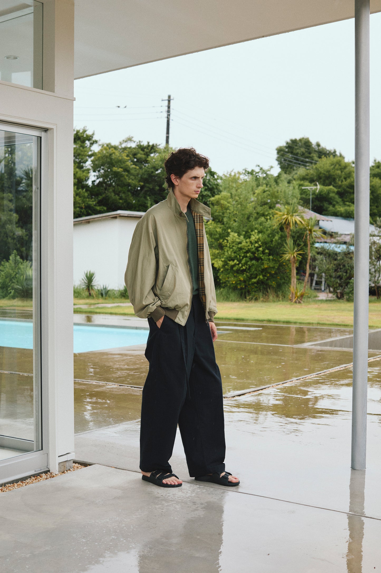 Cotton Gabardine Harrington Jacket