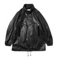 Leather half-sleeve coat
