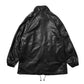 Leather half-sleeve coat