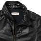 Leather half-sleeve coat