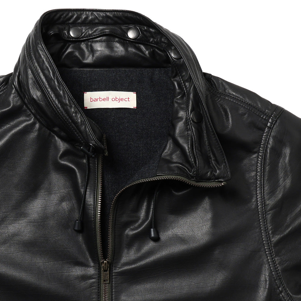 Leather half-sleeve coat