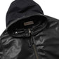 Leather half-sleeve coat