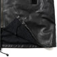 Leather half-sleeve coat
