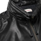 Leather half-sleeve coat