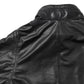 Leather half-sleeve coat