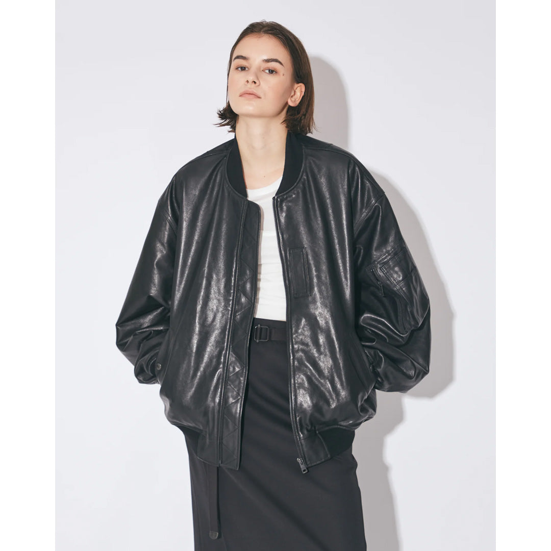 light lamb leather fan shape MA-1 blouson 26awmae
