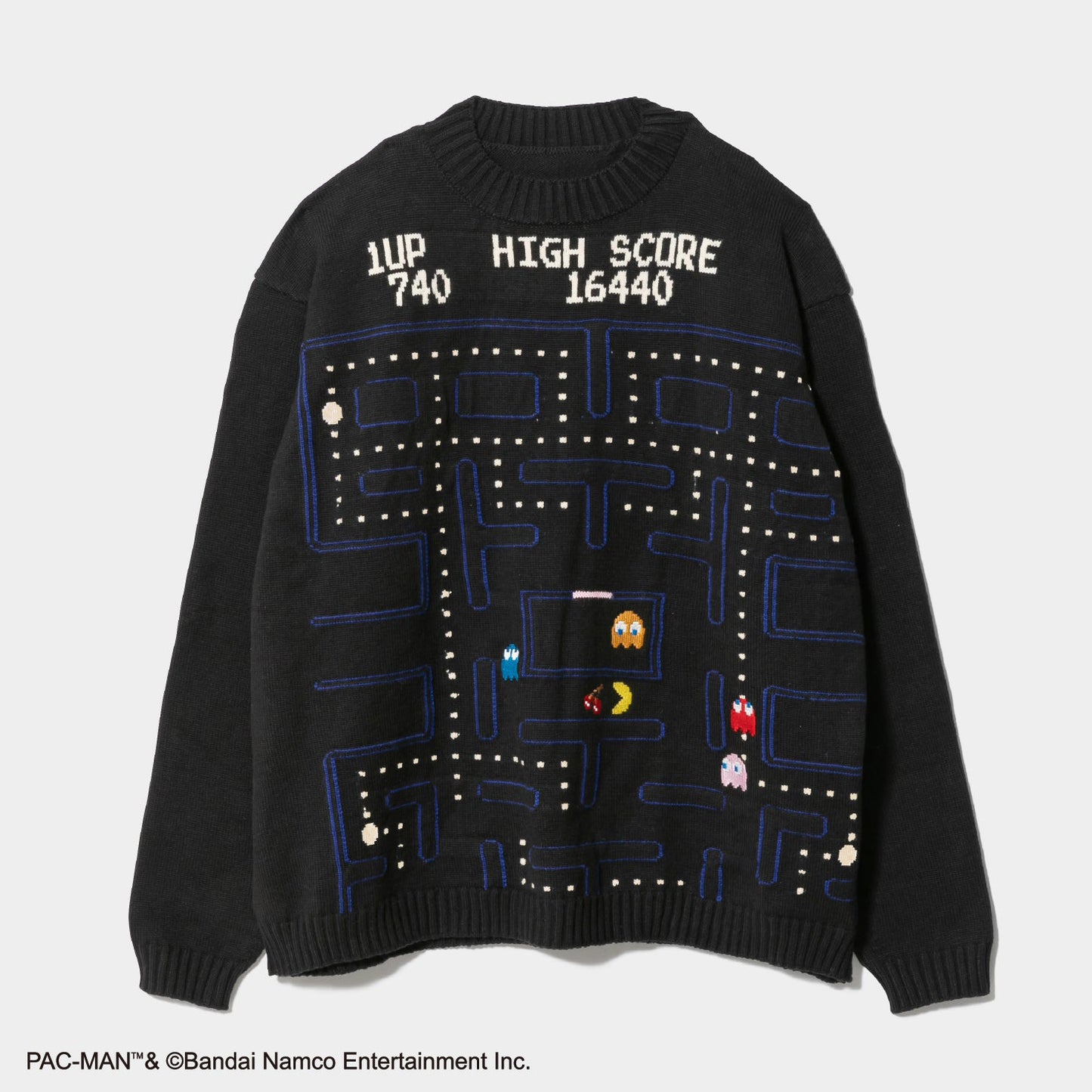 pacman jacquard knitted pullover
