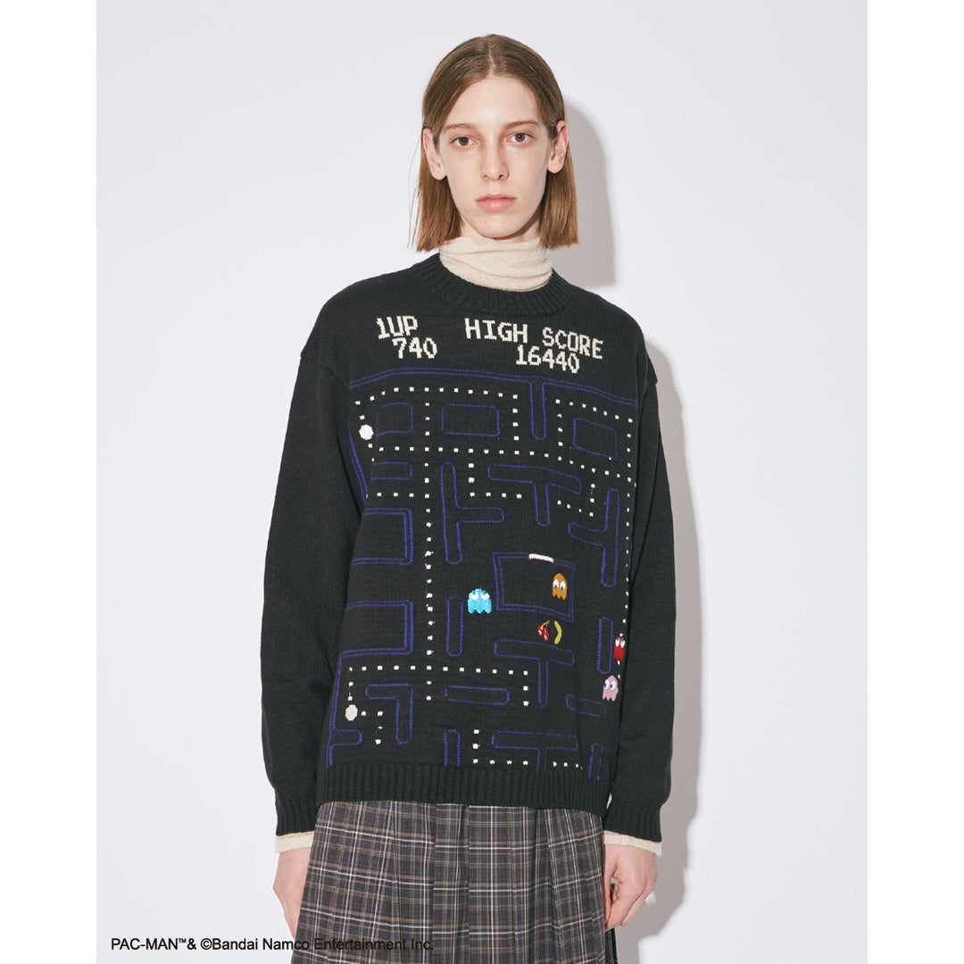 pacman jacquard knitted pullover