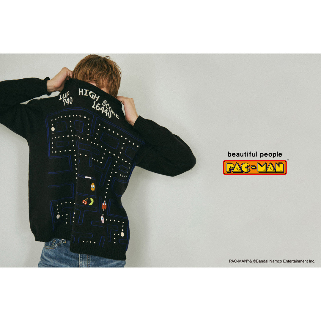 pacman jacquard knitted pullover